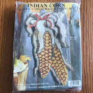 Indian Corn Plastic Canvas Wall Hanging Kit New